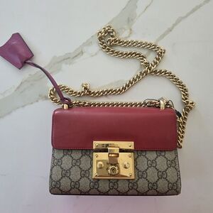 Gucci Red and Pink Padlock Bag
